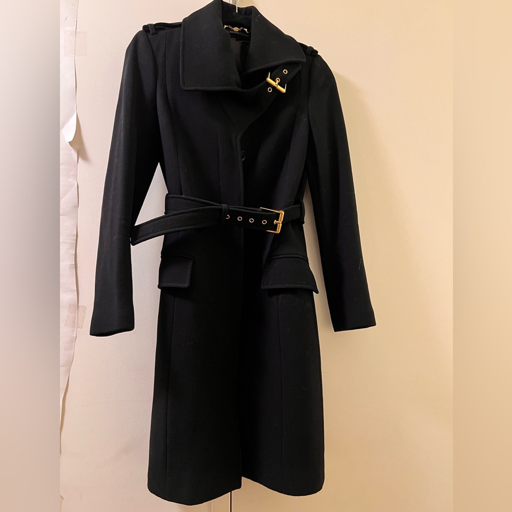 Gorgeous Gucci overcoat black / gold hardware. Xs IT38